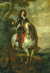 Retrato del rey Christian V a caballo como príncipe heredero
